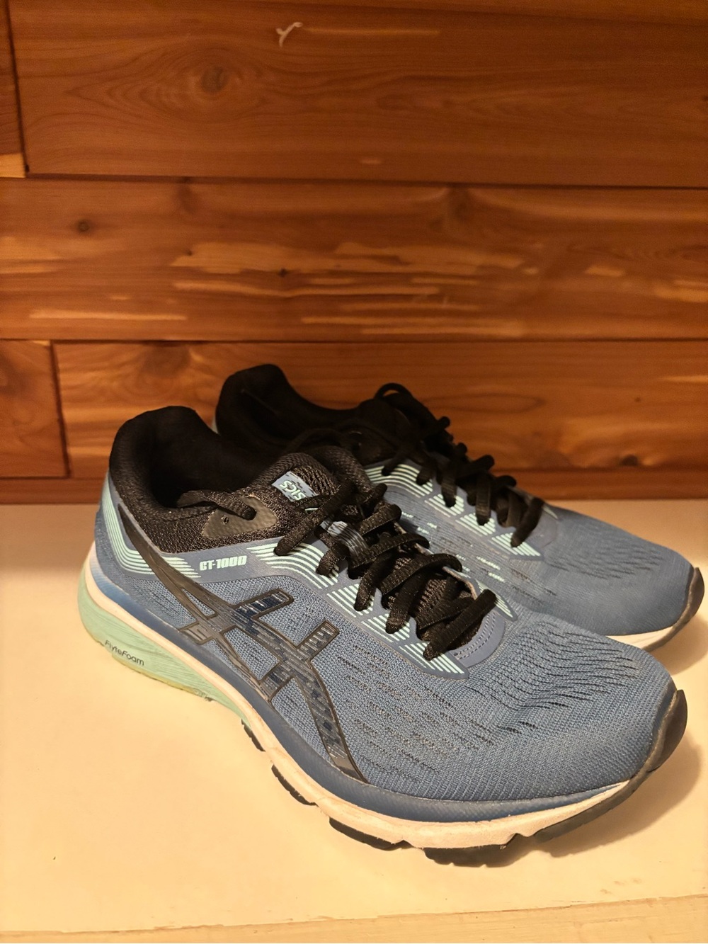 Asics Running Shoes in Light Blue and Black